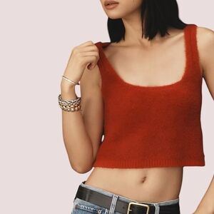 Anthropologie Pilcro Cropped Sweater Tank in Red S